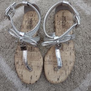 Girls Size 13 Silver Michael Kors Sandals
